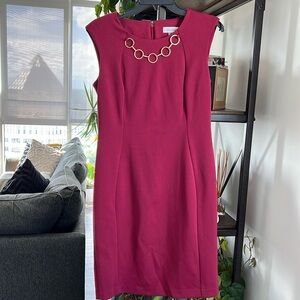 Beautiful red dress with embellished neckline in size 8